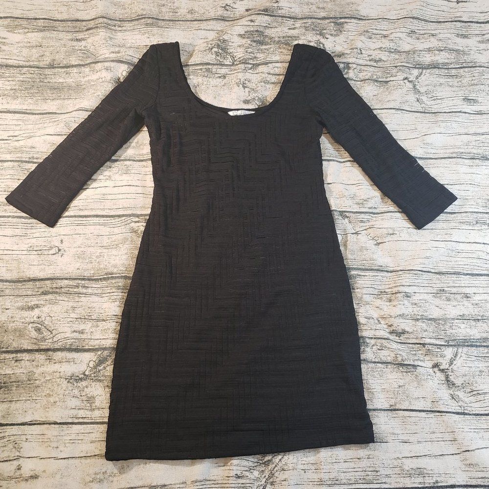 Speechless Women's Black Scoop Neck Bodycon Dress